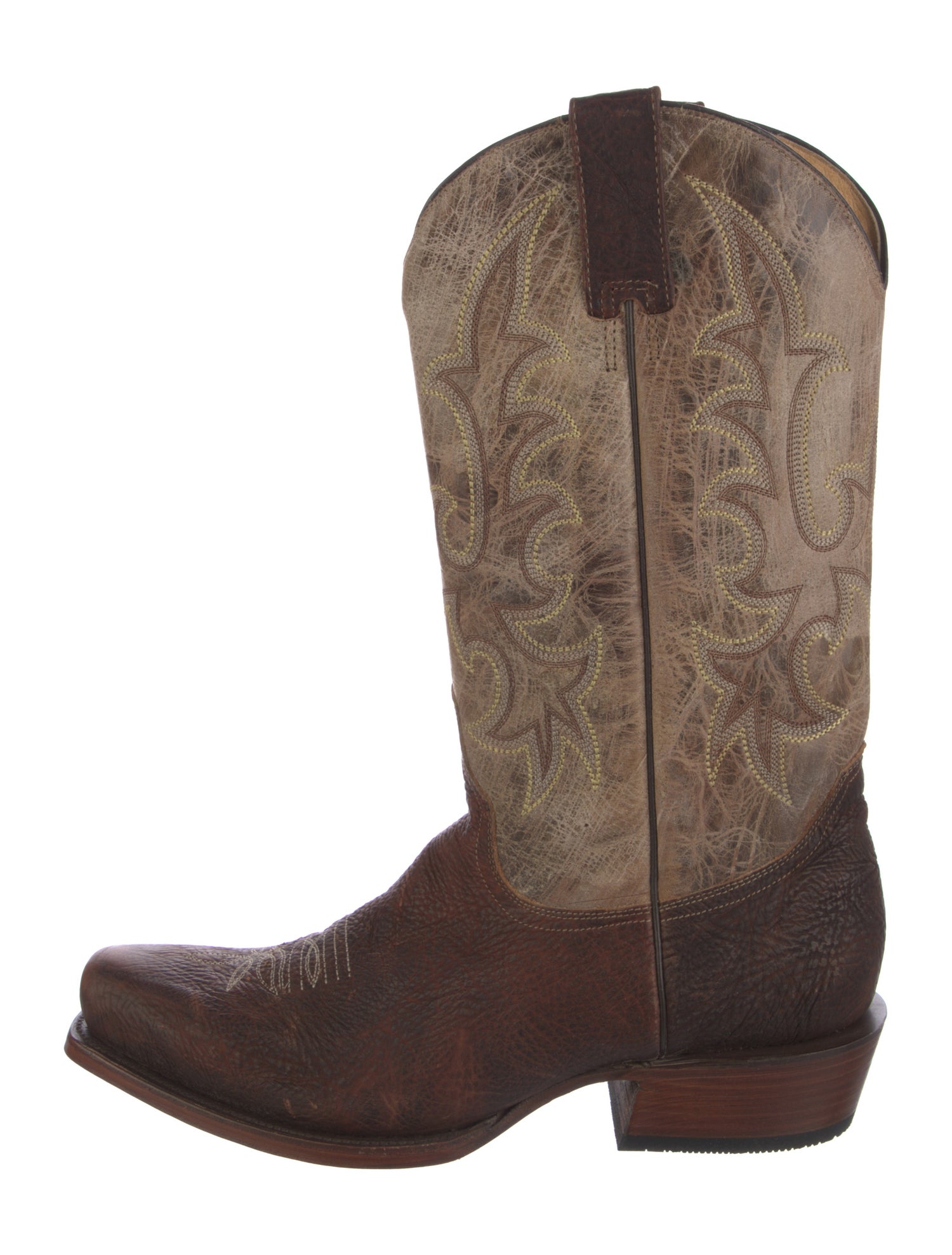 Stetson Leather Patterned Western Boots