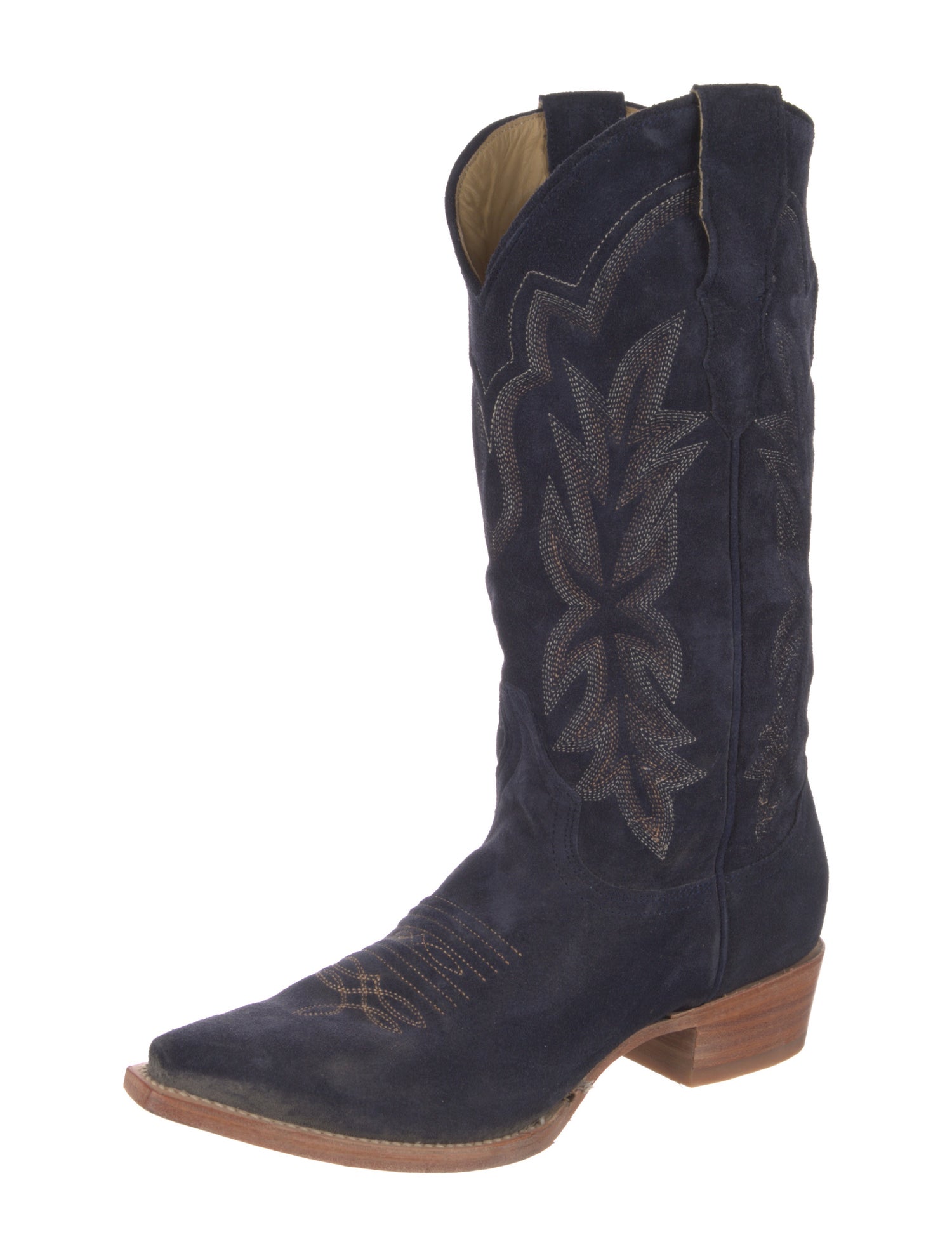 Stetson Suede Patterned Western Boots