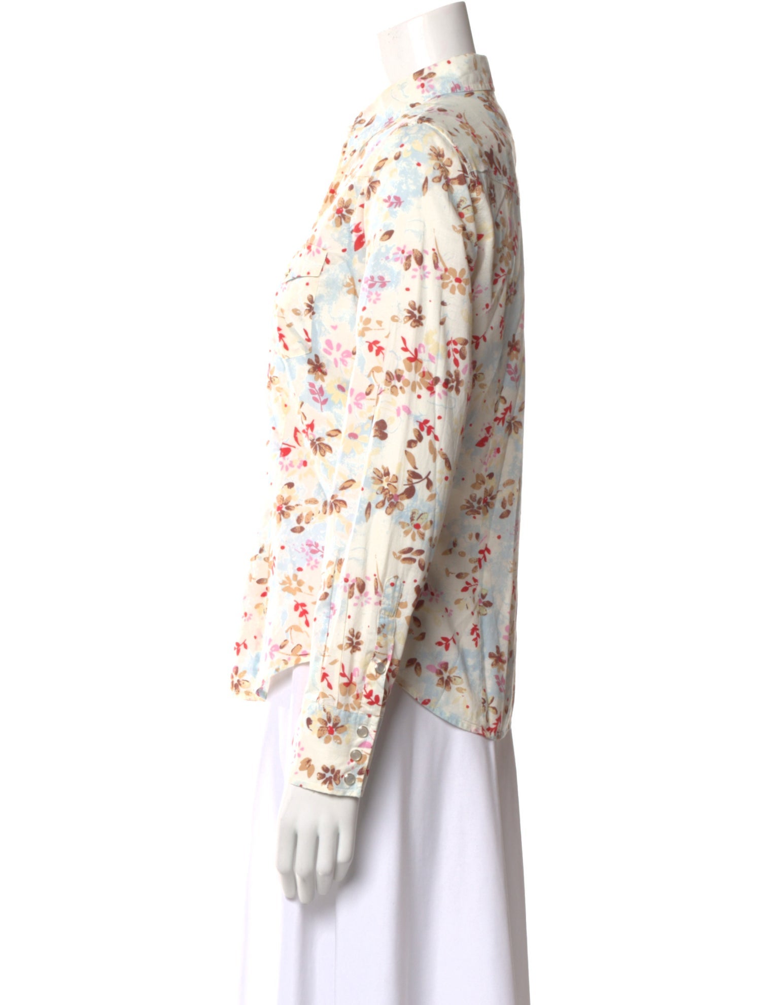 Stetson Floral Print Long Sleeve Button-Up Top