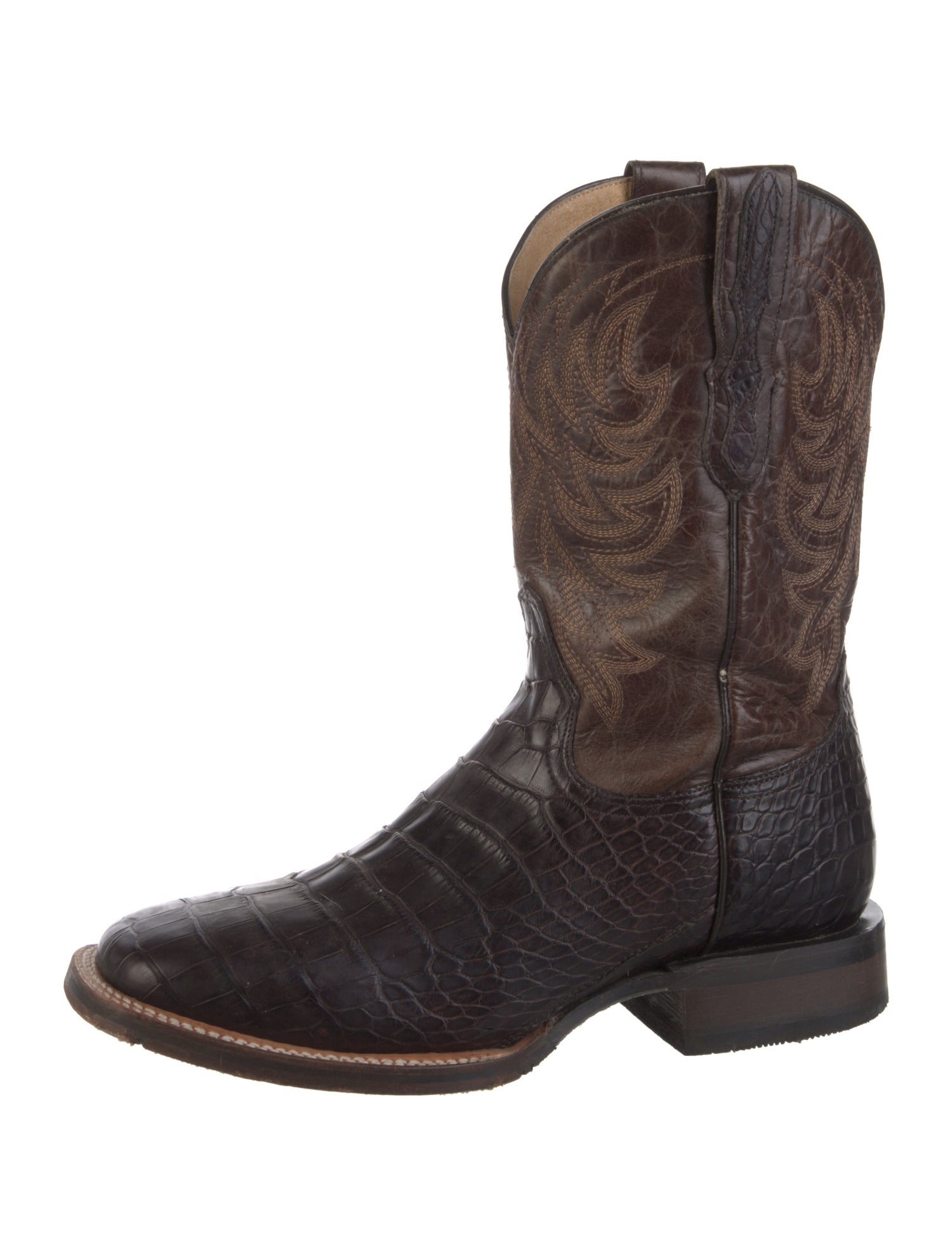 Stetson Leather Patterned Western Boots