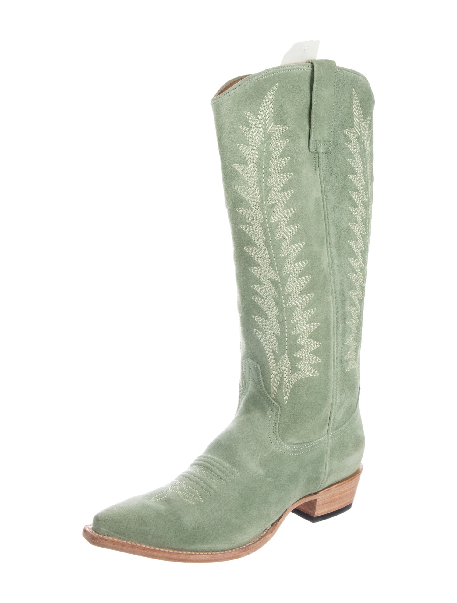 Stetson Suede Patterned Western Boots