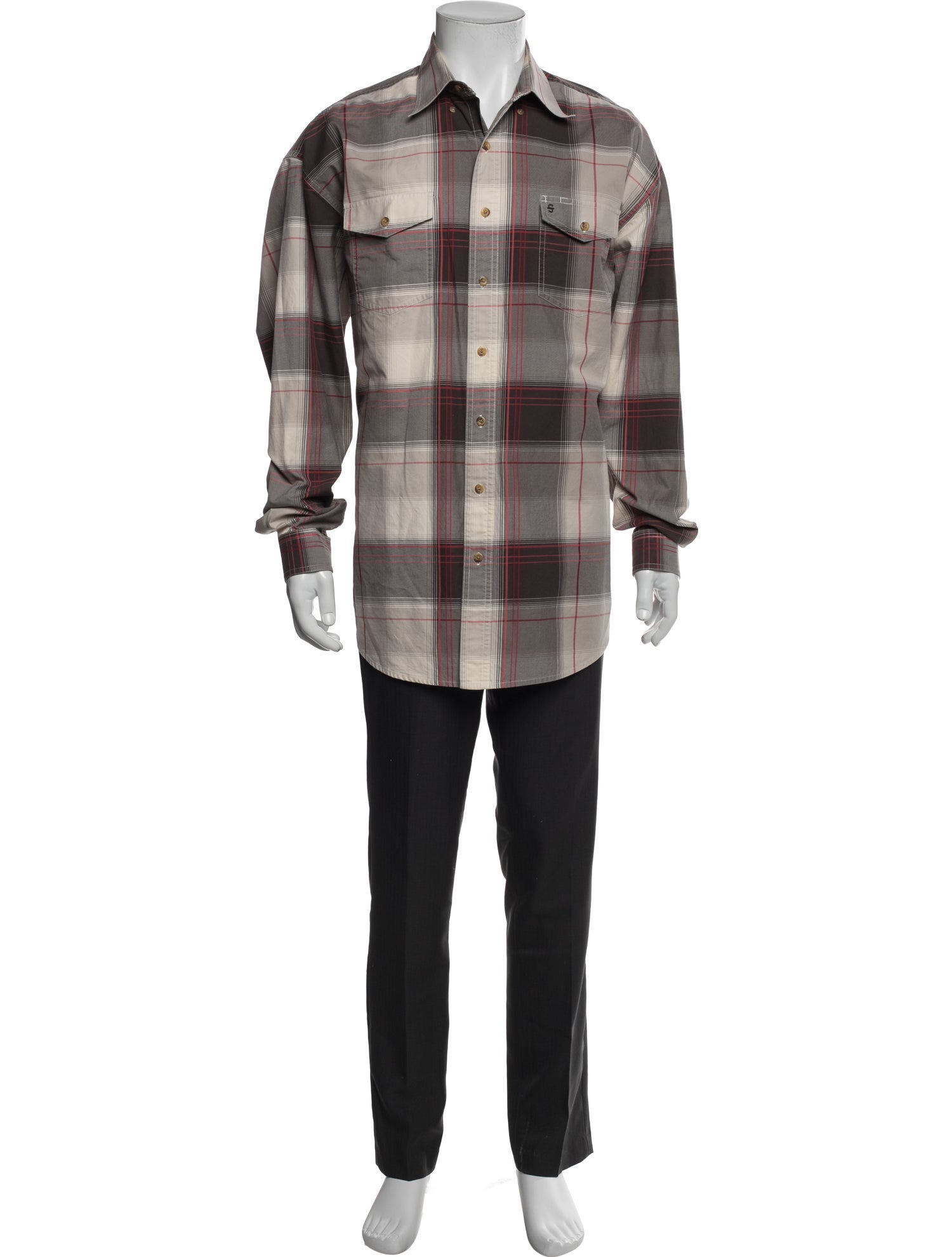Stetson Plaid Print Long Sleeve Shirt