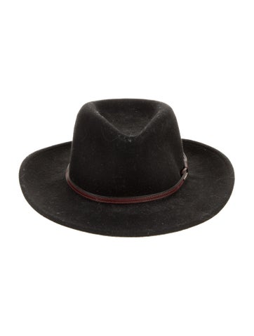 Pre-owned Stetson Wool Fedora Hat In Black