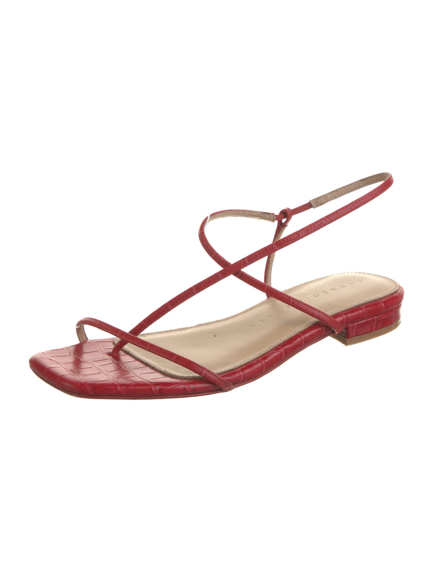 Studio Amelia Leather T-Strap Sandals