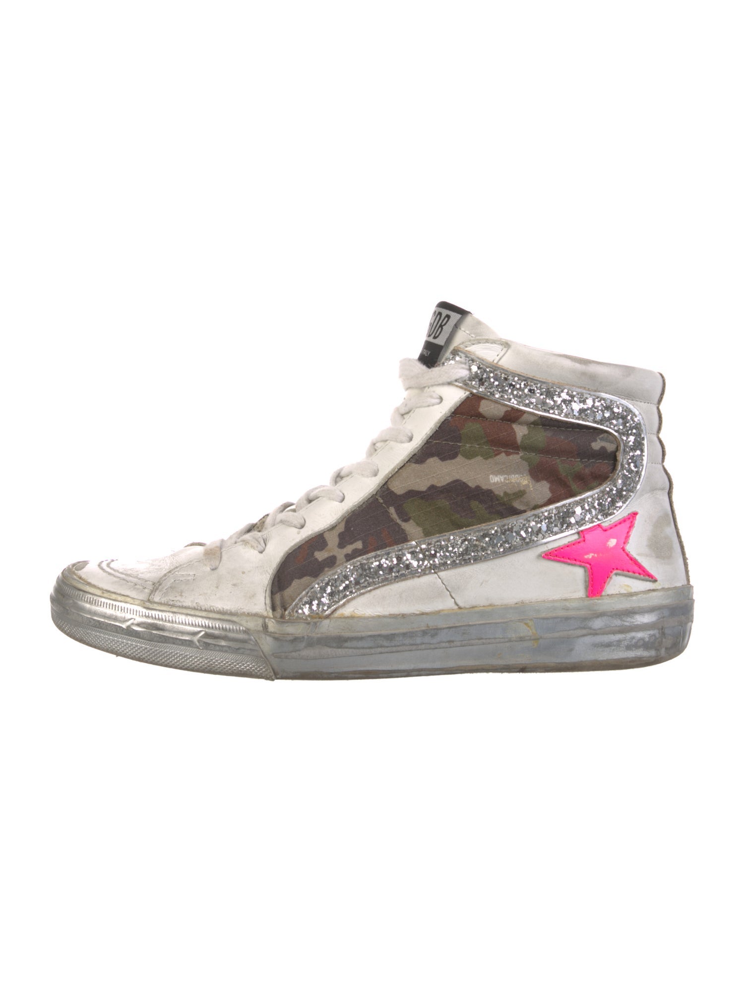 Golden Goose Leather Camouflage Print Sneakers