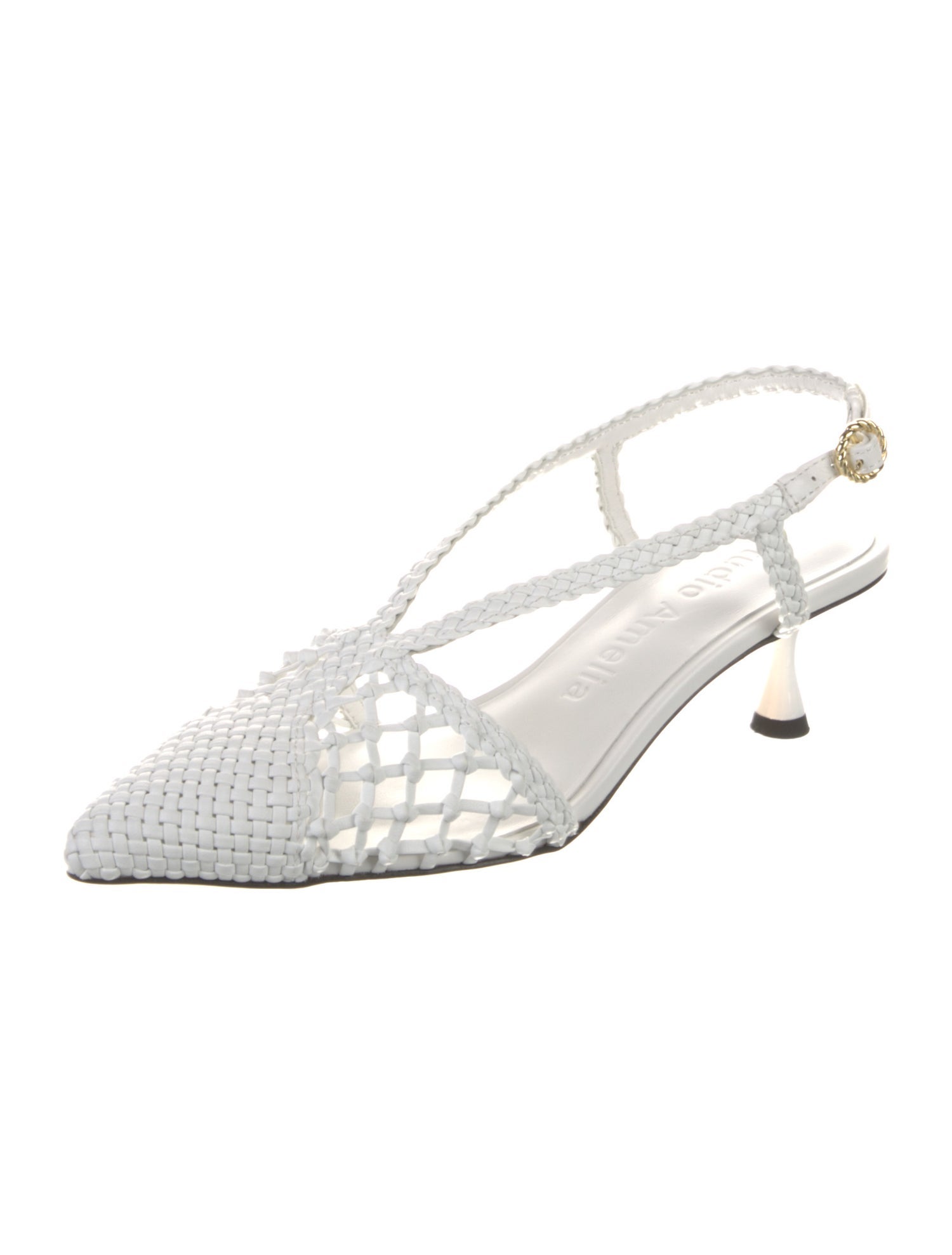 Studio Amelia Leather Braided Accents Slingback Pumps w/ Tags