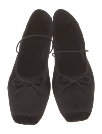 Studio Amelia Satin Bow Accents Mary Jane Flats