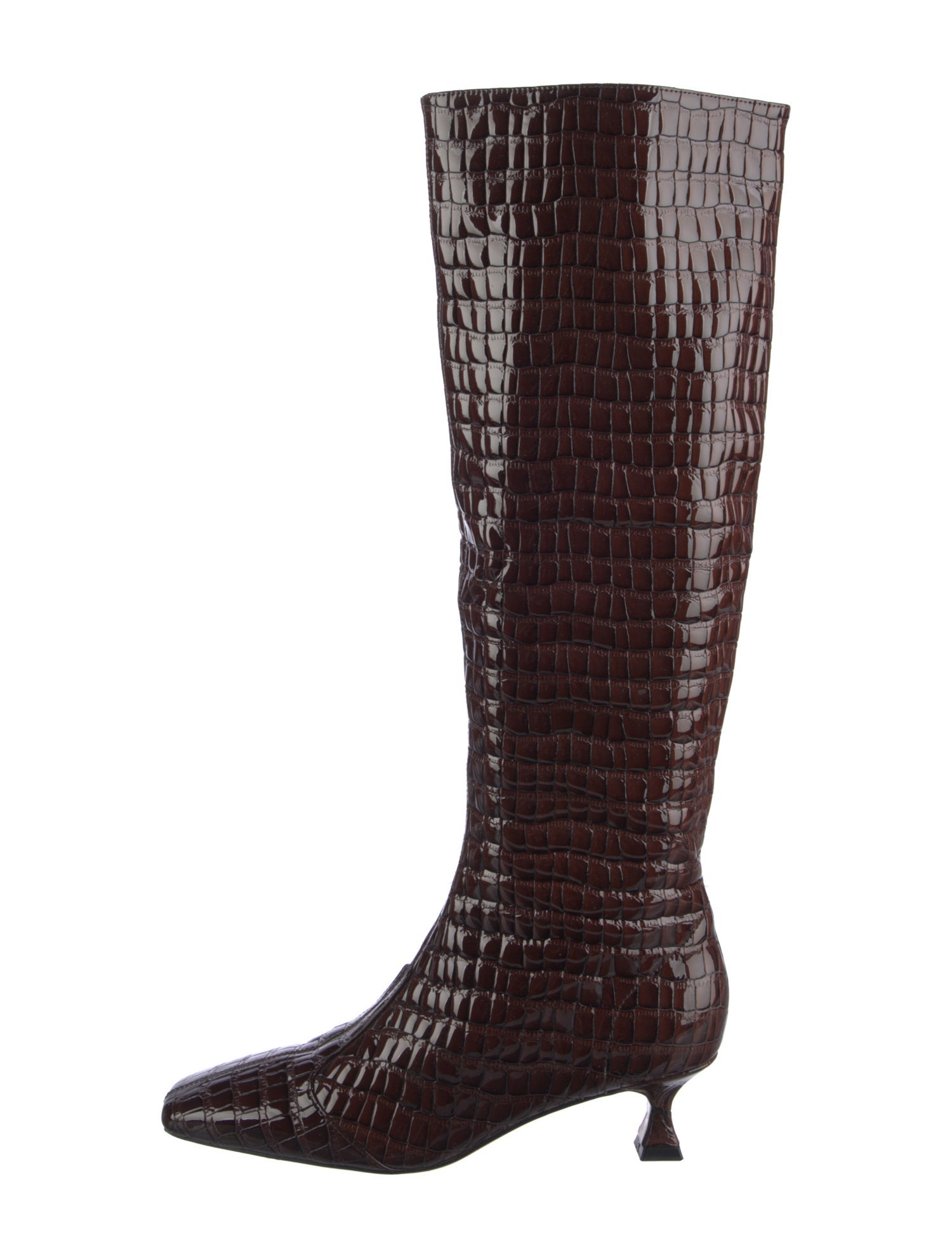 Studio Amelia Embossed Leather Animal Print Boots
