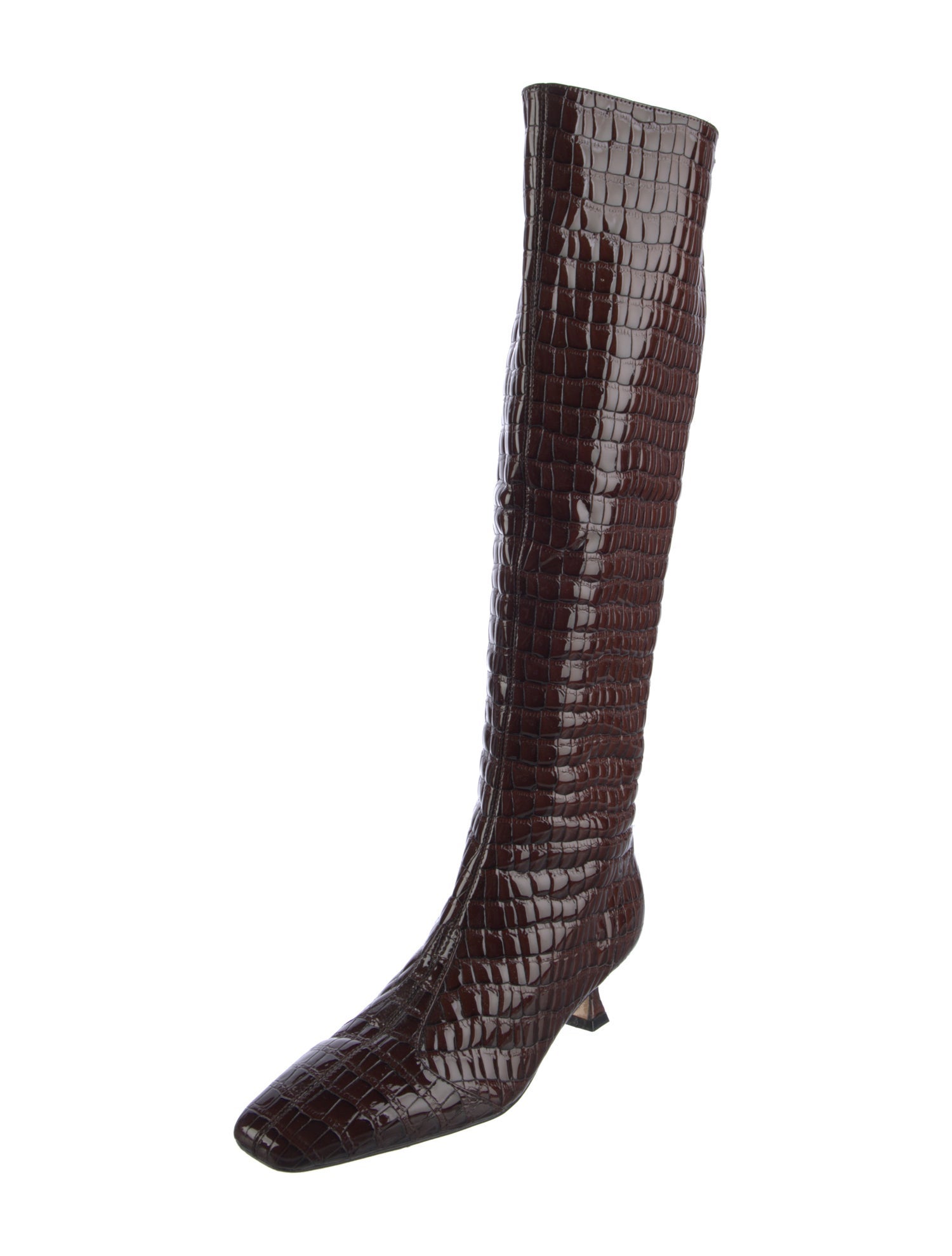Studio Amelia Embossed Leather Animal Print Boots