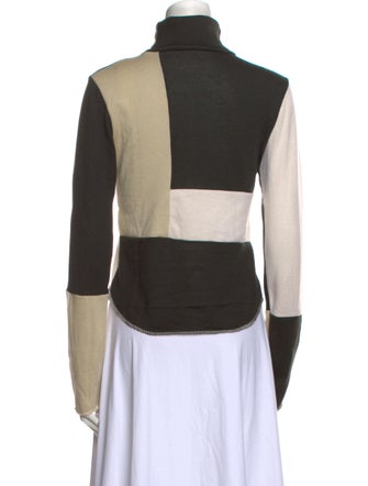 Studio Myke Colorblock Pattern Turtleneck Sweater