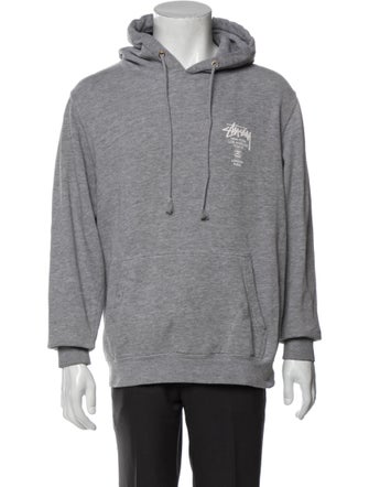 Stüssy Graphic Print V-Neck Hoodie