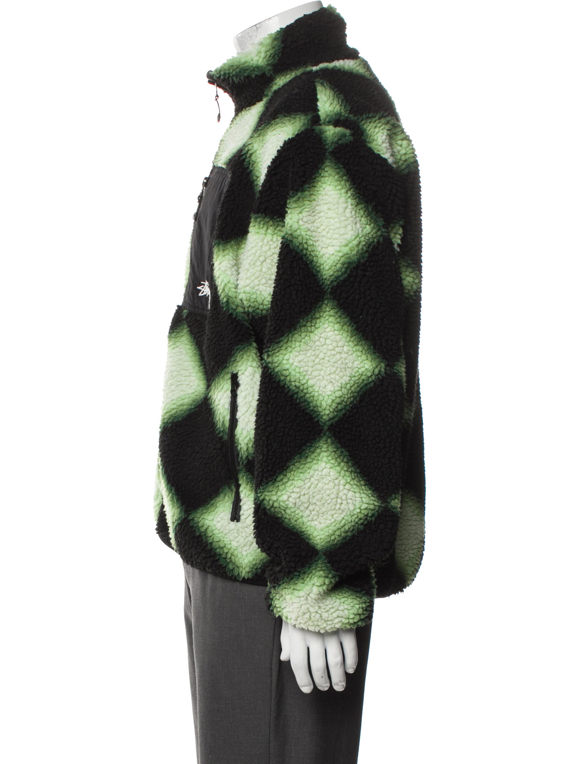 Stüssy Plaid Print Puffer Coat
