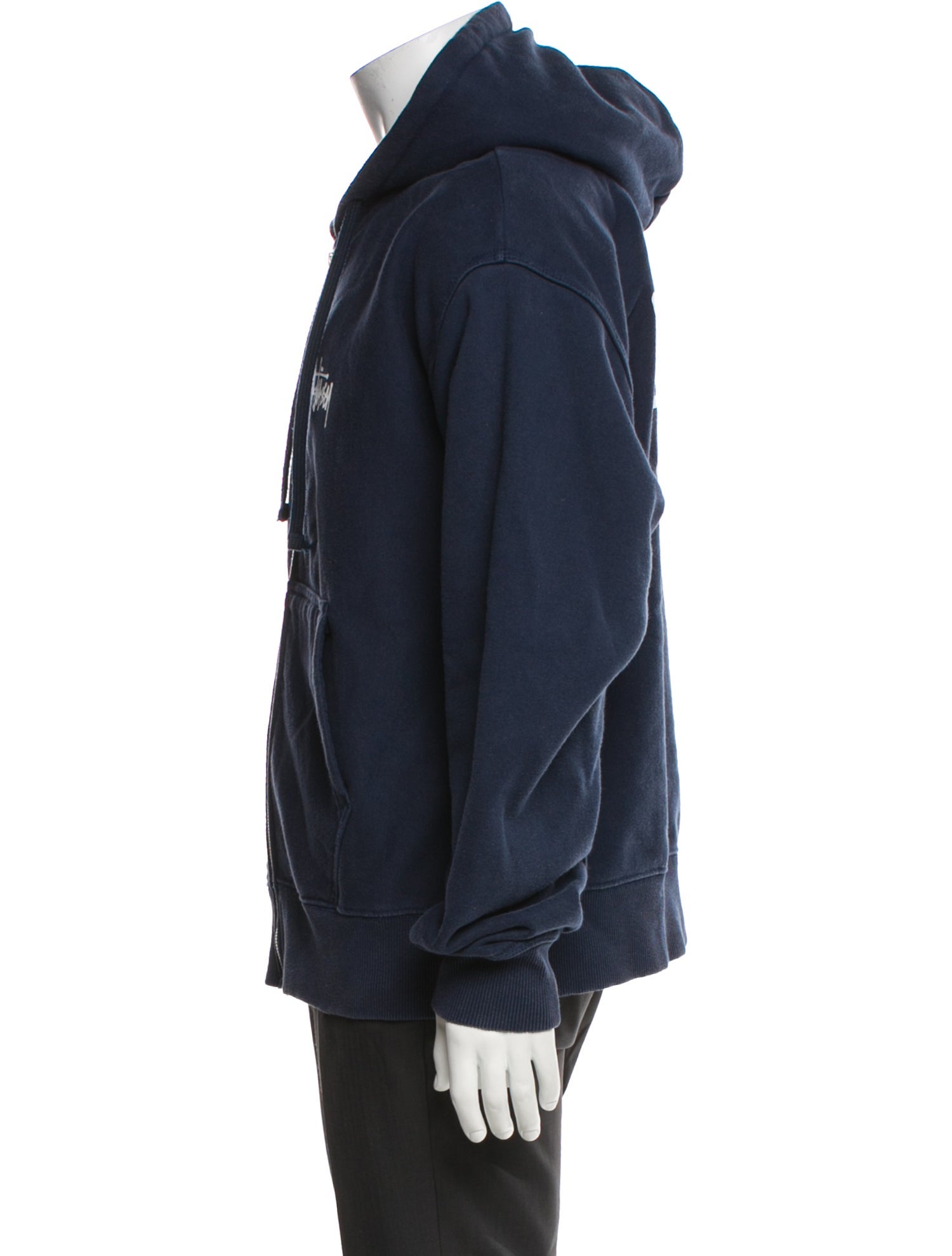 Stüssy Graphic Print V-Neck Hoodie