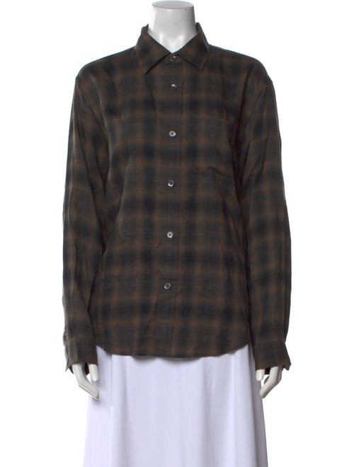 Stüssy Plaid Print Long Sleeve Button-Up Top