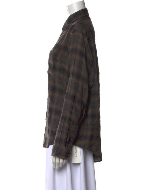 Stüssy Plaid Print Long Sleeve Button-Up Top