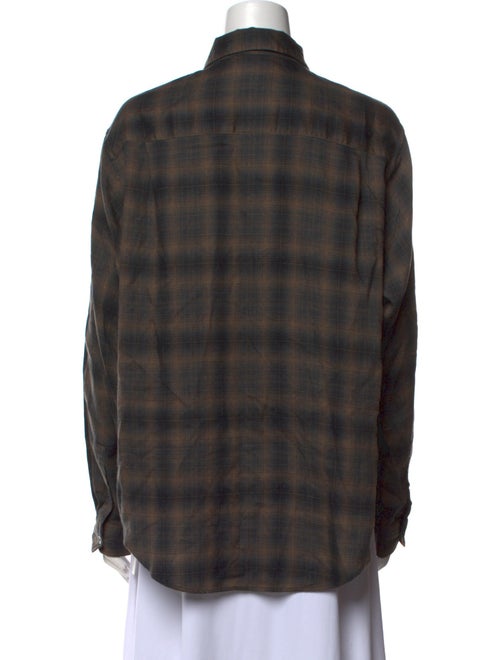 Stüssy Plaid Print Long Sleeve Button-Up Top