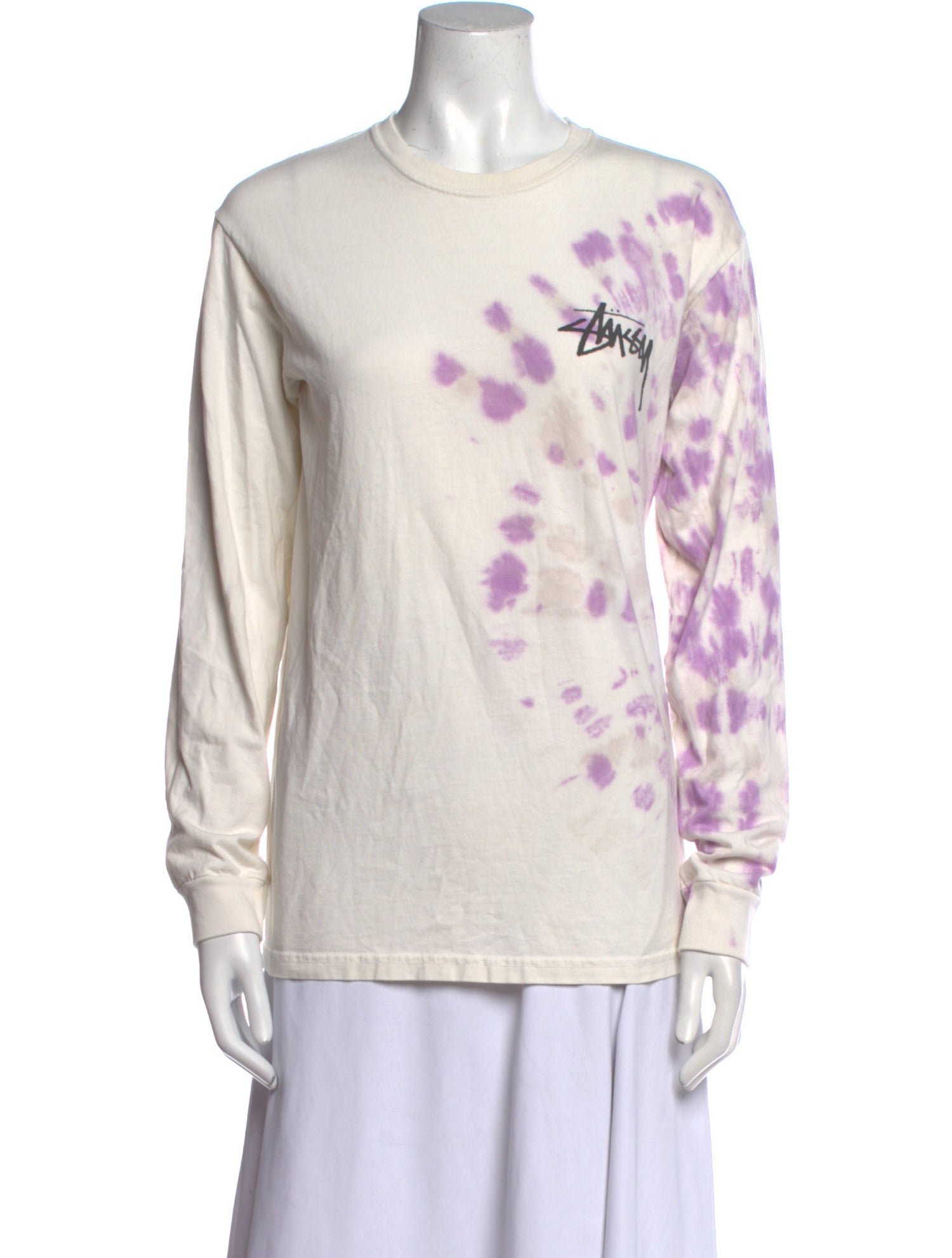 Stüssy Tie-Dye Print Crew Neck Sweatshirt