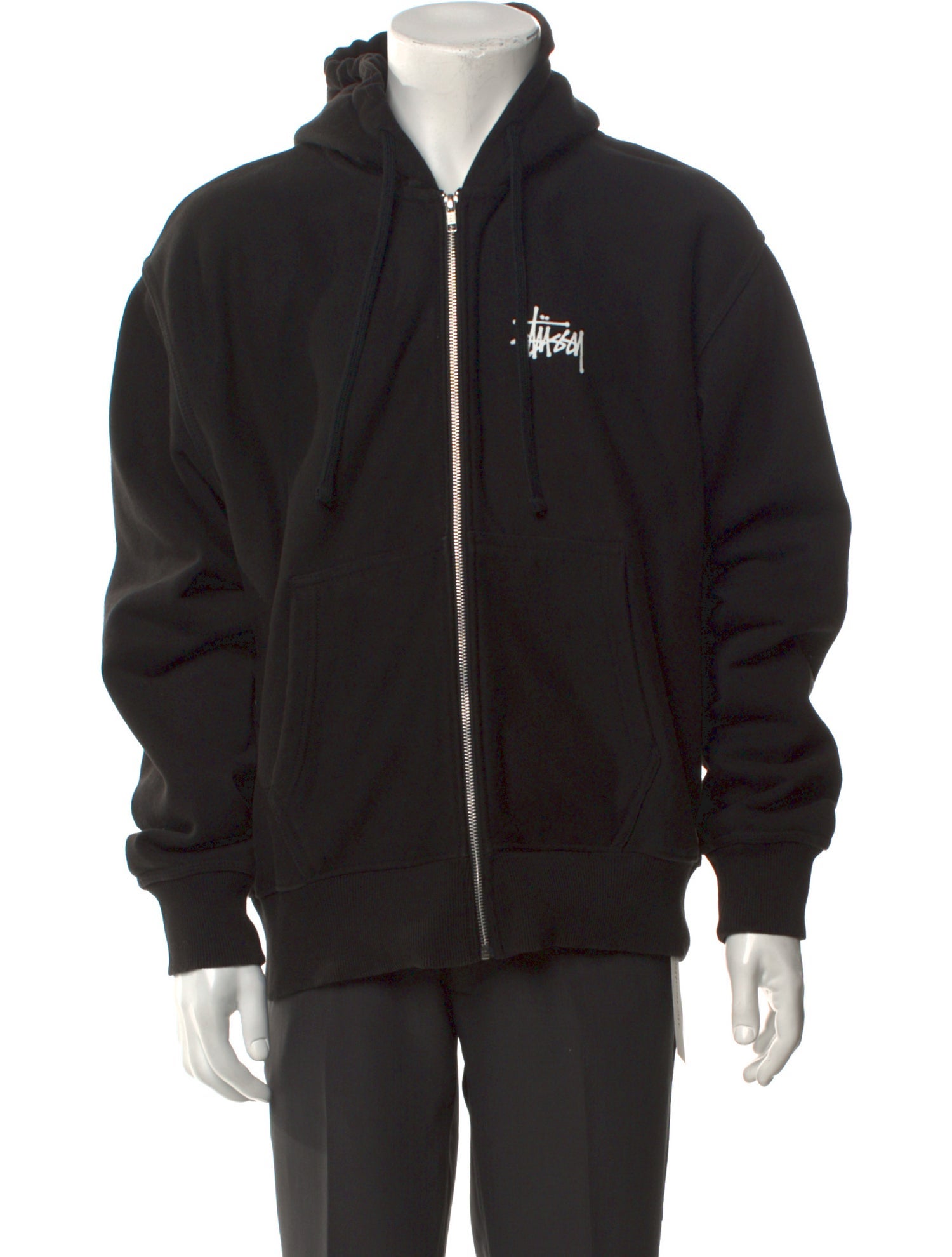 Stüssy Graphic Print V-Neck Hoodie