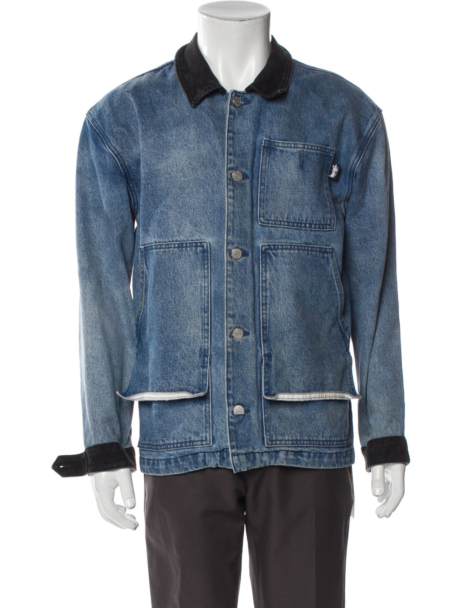 Stüssy Colorblock Pattern Denim Jacket