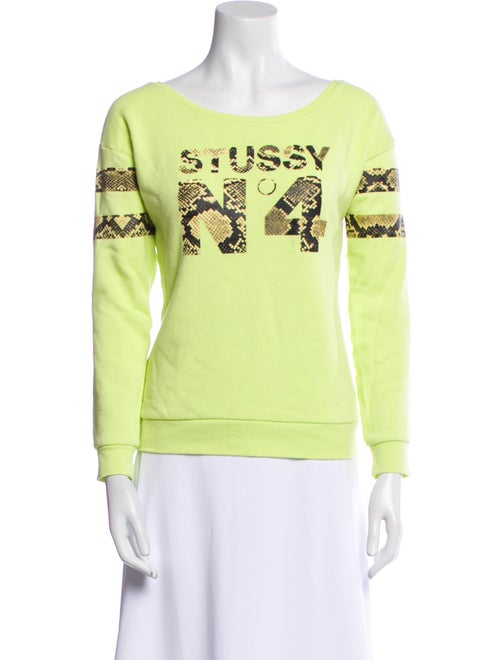 Stüssy Graphic Print Bateau Neckline Sweatshirt