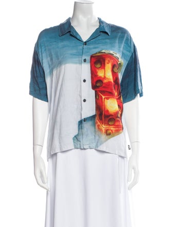 Stüssy Graphic Print Short Sleeve Button-Up Top