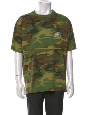 Stüssy Camouflage Print Crew Neck T-Shirt