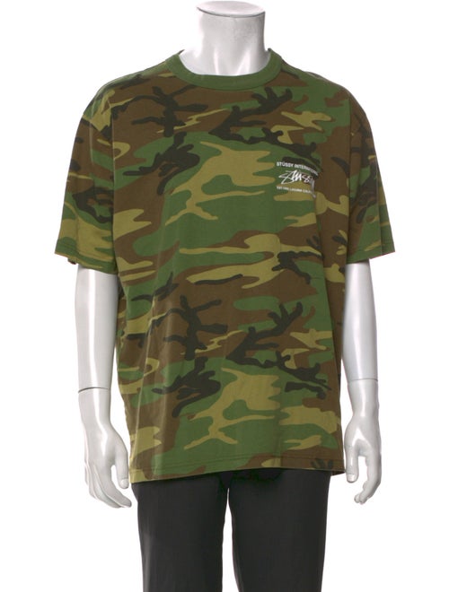 Stüssy Camouflage Print Crew Neck T-Shirt