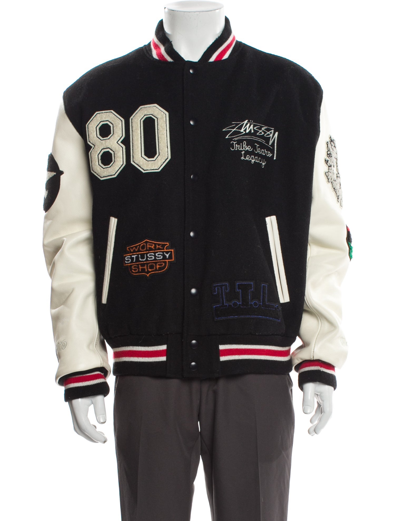 Stüssy x Denim Tears x Our Legacy Wool Striped Varsity Jacket
