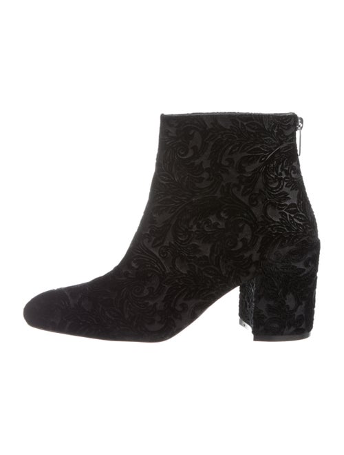 Stuart Weitzman Devoré Ankle Boots Black