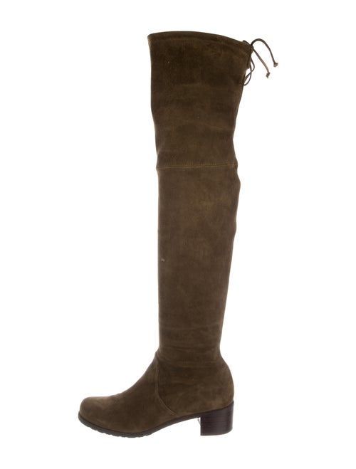 Stuart Weitzman Suede Over-The-Knee Boots Olive