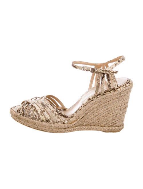 Stuart Weitzman Embossed Leather Espadrilles