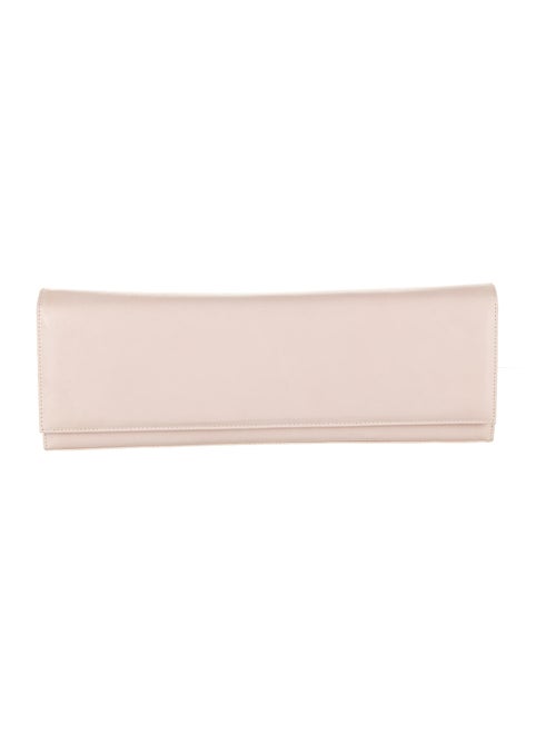 Stuart Weitzman Leather Flap Clutch Pink
