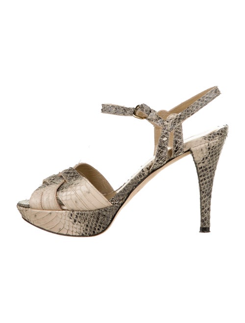 Stuart Weitzman Snakeskin Animal Print Sandals