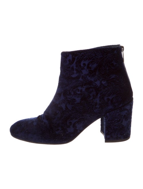 Stuart Weitzman Embroidered Accent Boots Blue