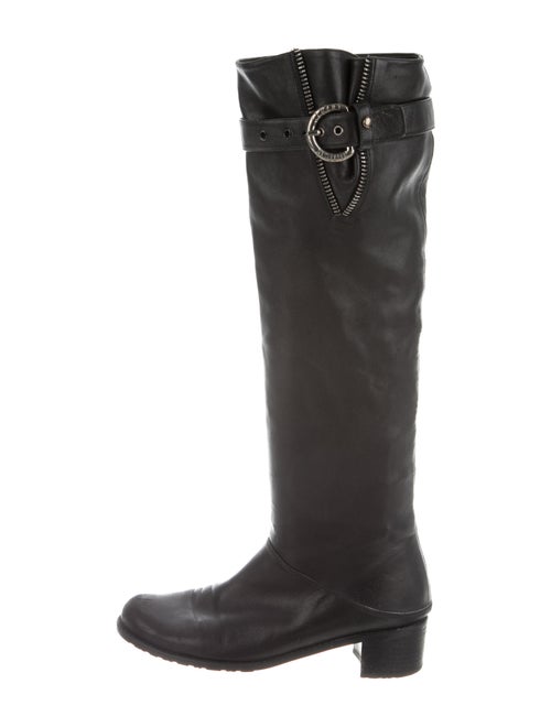 Stuart Weitzman Leather Riding Boots Black