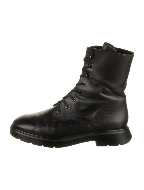 Stuart Weitzman Leather Combat Boots Black