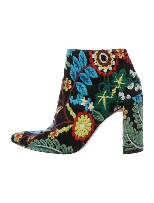 Stuart Weitzman Flora Print Embroidered Accent Boo