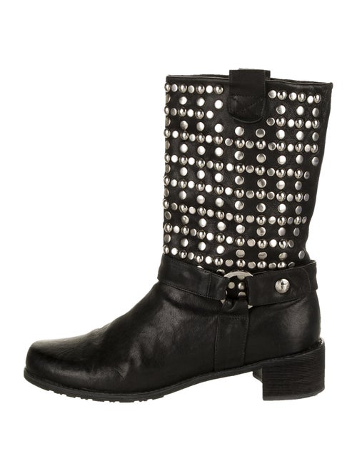 Stuart Weitzman Moto Leather Moto Boots Black
