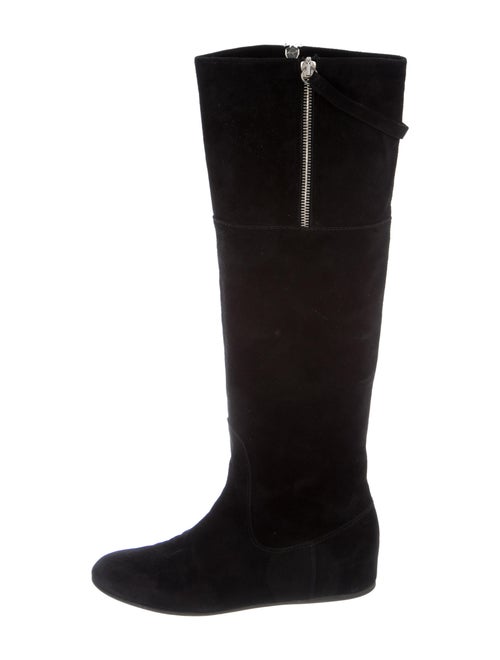 Stuart Weitzman Suede Riding Boots Black