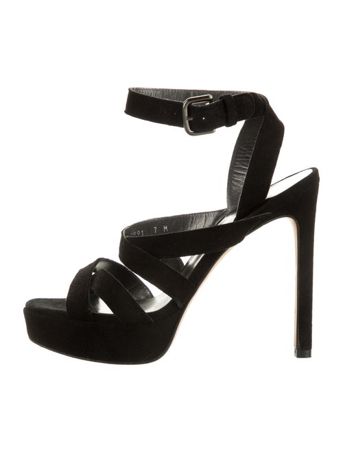 Stuart Weitzman Suede Sandals Black