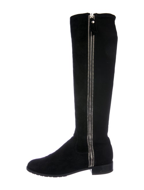 Stuart Weitzman Suede Riding Boots Black