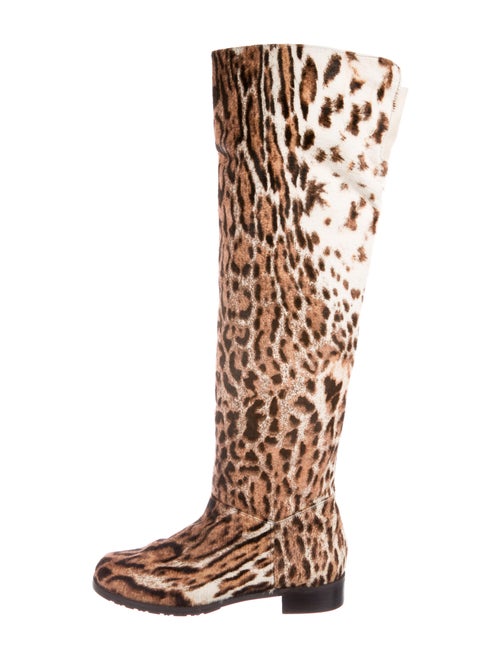 Stuart Weitzman Calf Hair Animal Print Boots
