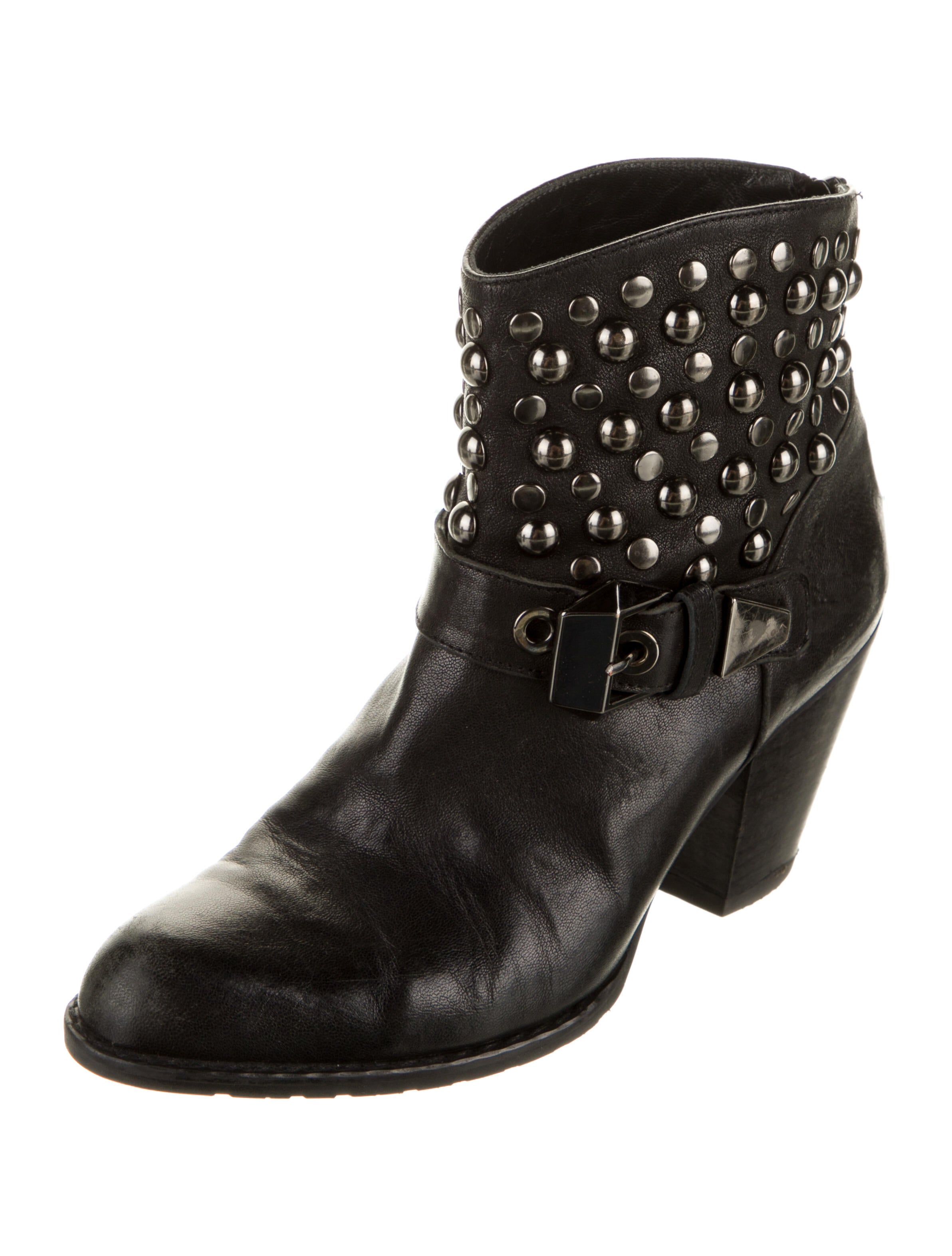 Stuart Weitzman Leather Studded Accents Western Boots