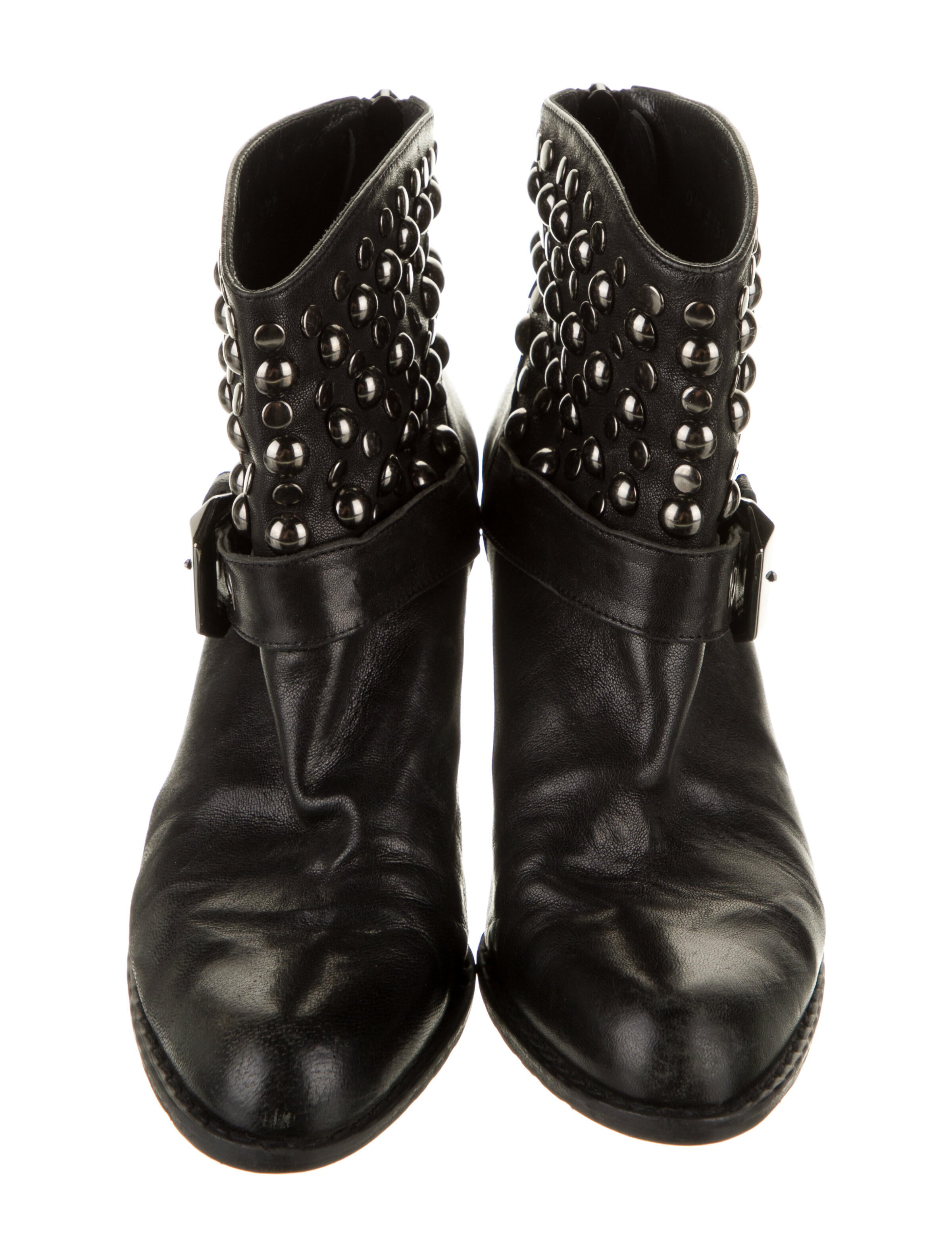 Stuart Weitzman Leather Studded Accents Western Boots