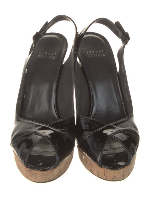 Stuart Weitzman Exsling Patent Leather Slingback Sandals