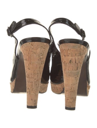 Stuart Weitzman Exsling Patent Leather Slingback Sandals