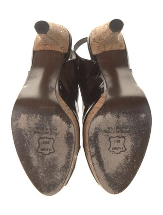 Stuart Weitzman Exsling Patent Leather Slingback Sandals