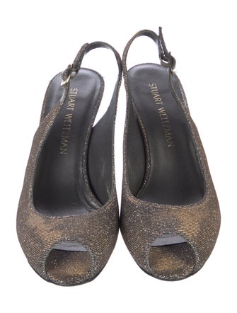Stuart Weitzman Glitter Accents Slingback Sandals