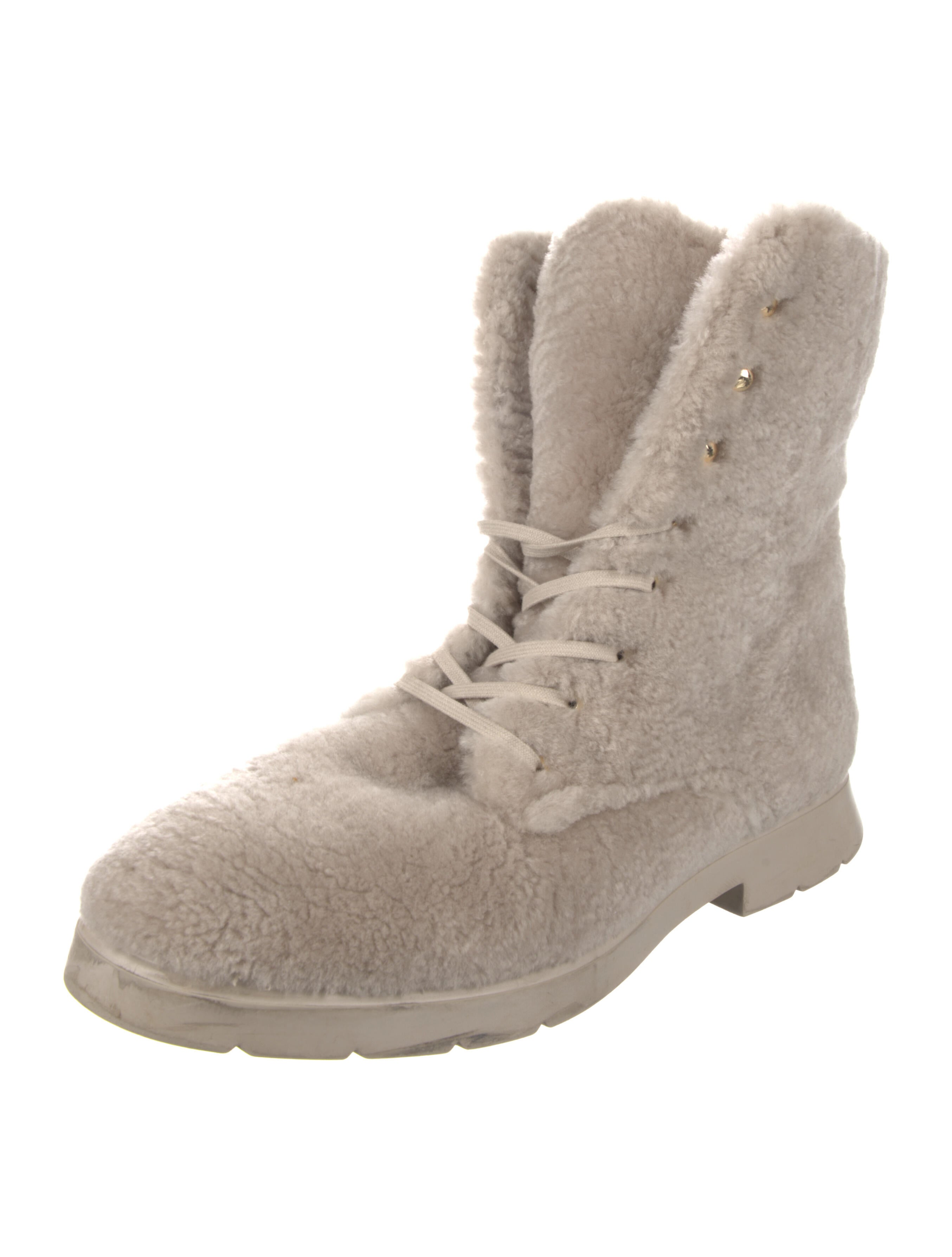 shearling combat boots