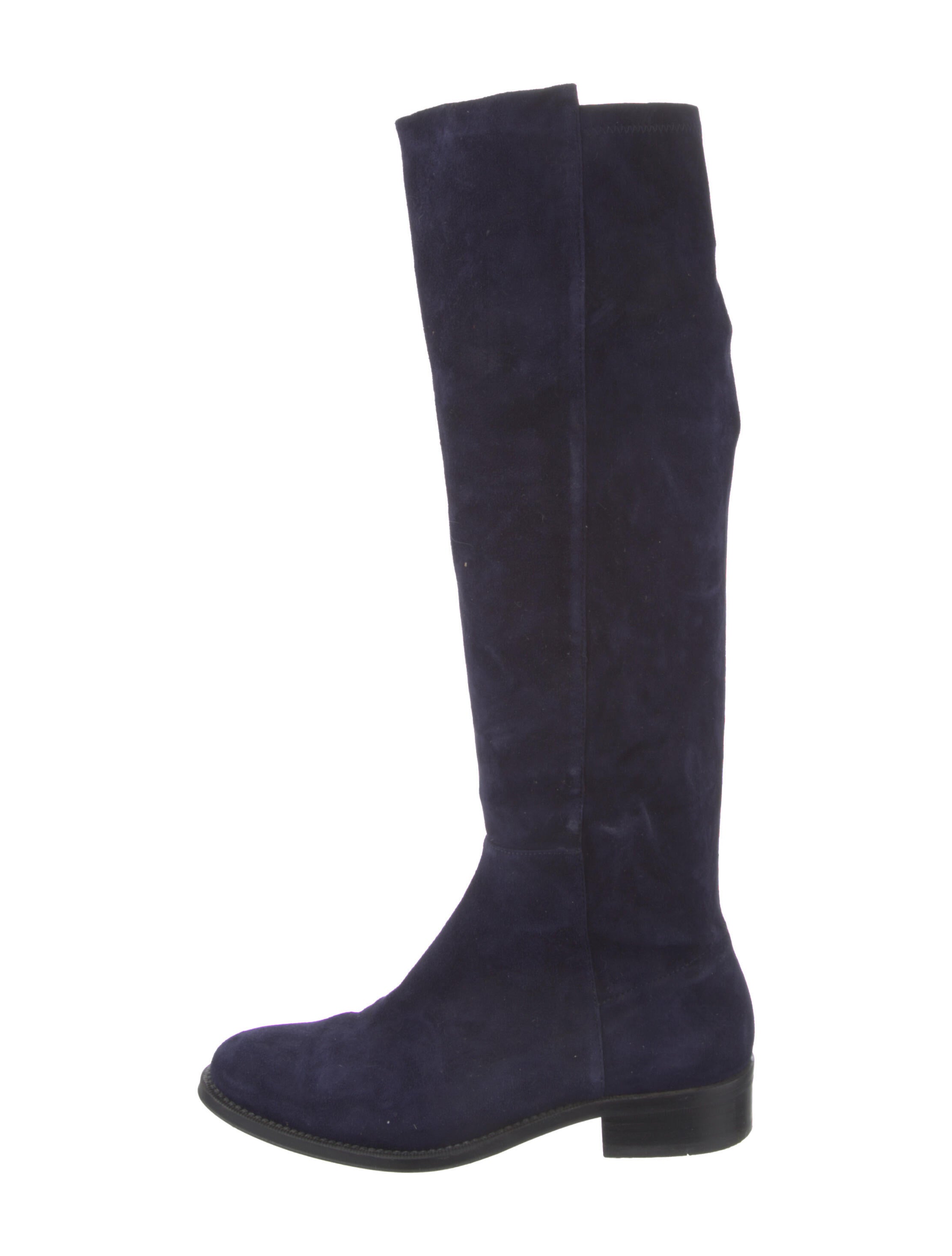 Stuart Weitzman Suede Riding Boots Blue Boots, Shoes WSU232997